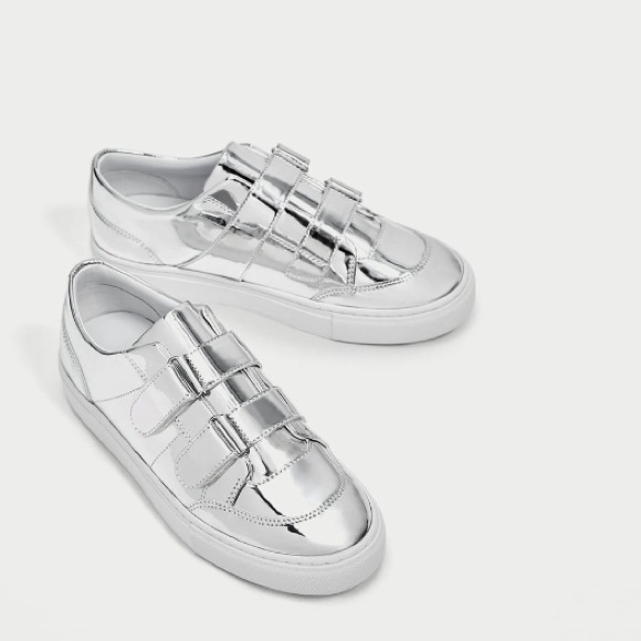 zara metallic sneakers